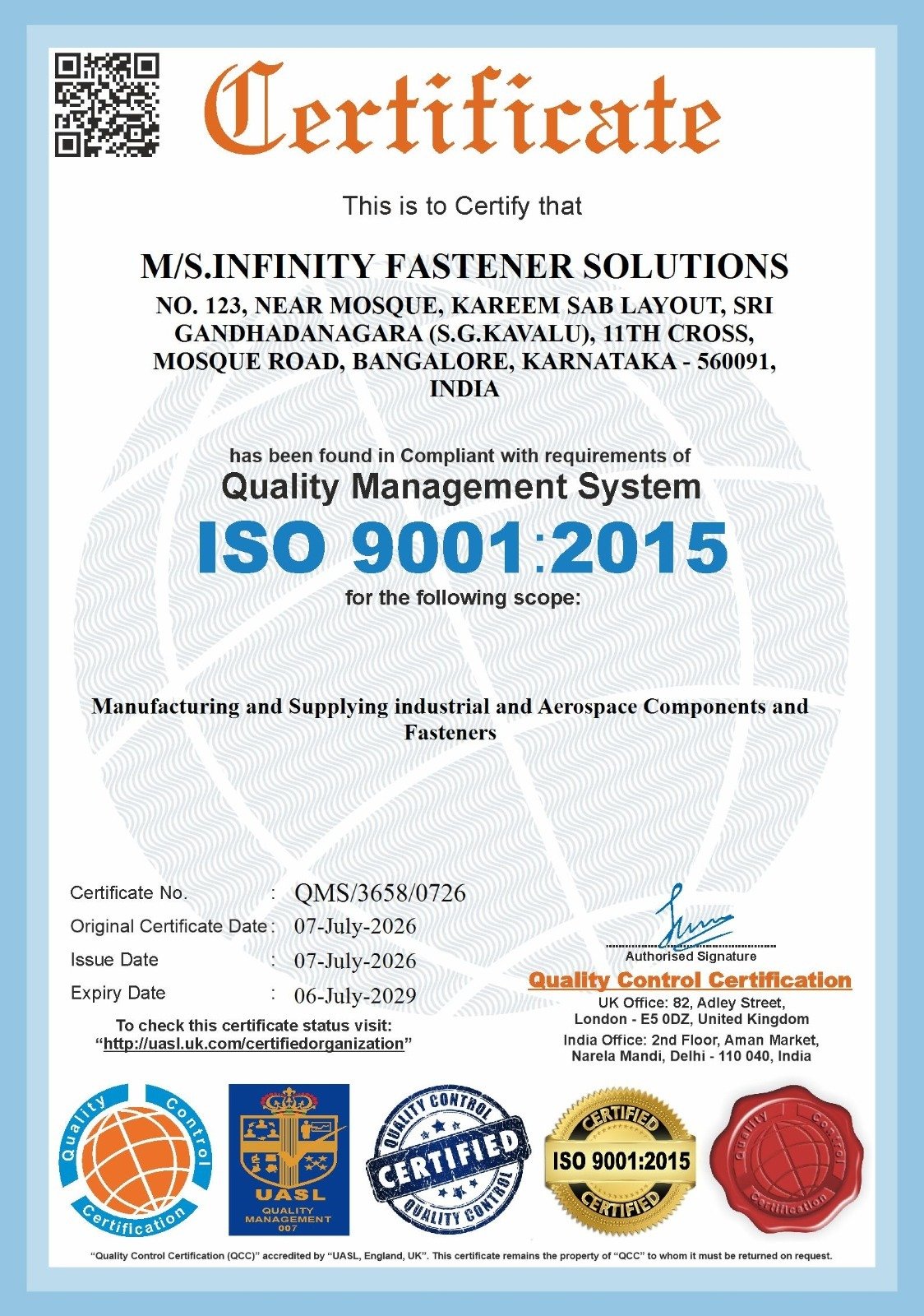 ISO Certificate